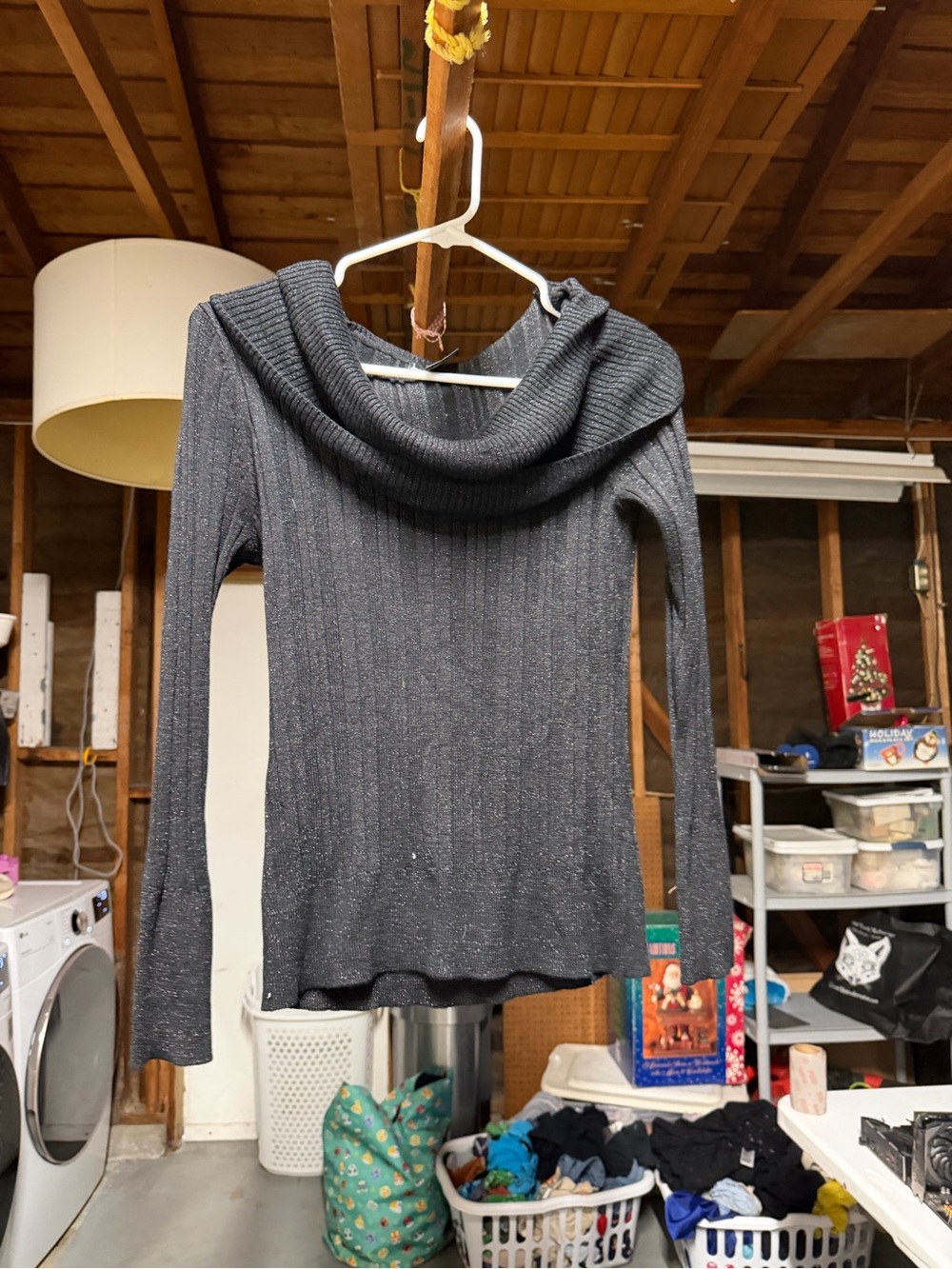 United States Sweater Size Small Black Cowl Neck Long Sleeve